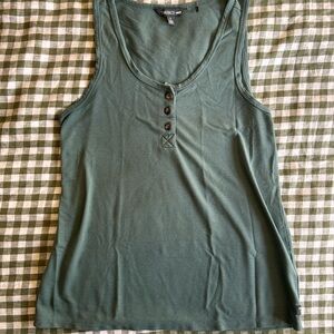 Toad&Co Green Tank Top with Buttons